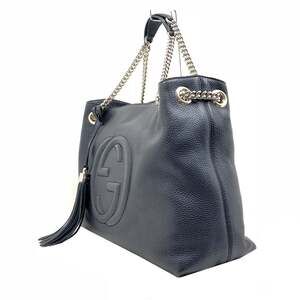 Gucci GG Pebbled Calfskin Medium Soho Gold Chain Shoulder Bag